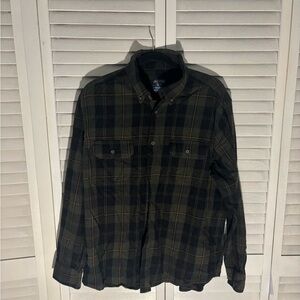 Faded Glory Men's Green Plaid Shirt Jacket